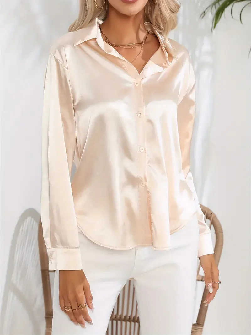 Elegant Satin Blouse for Women - Image 3