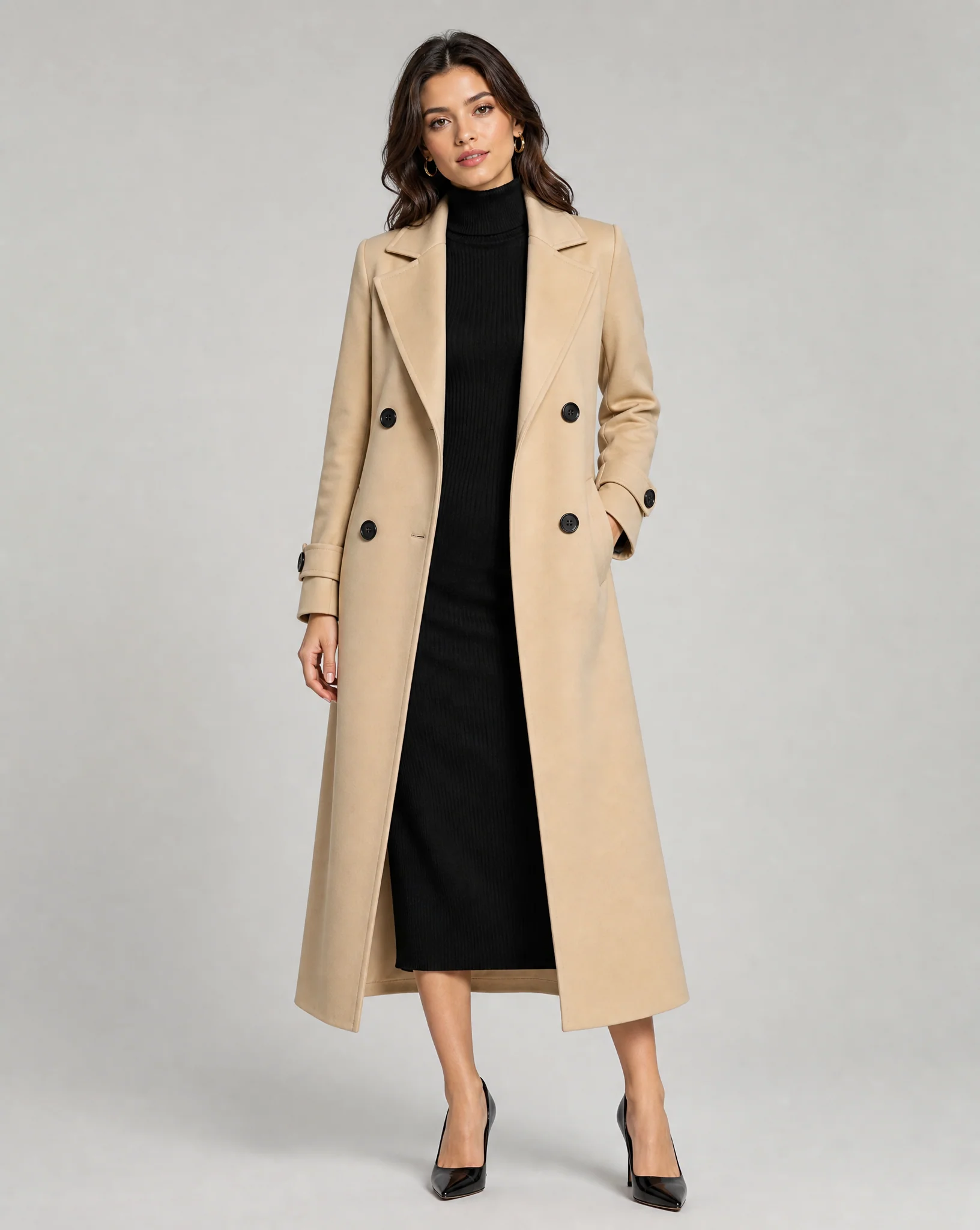 Wool Coat – Stylish Long Design for Warmth and Versatility - Image 3