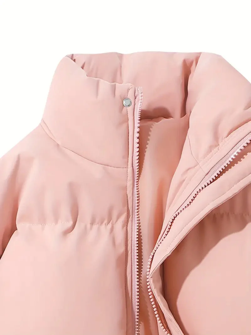 Women's Padded Winter Puffer Jacket with Hood - Image 3