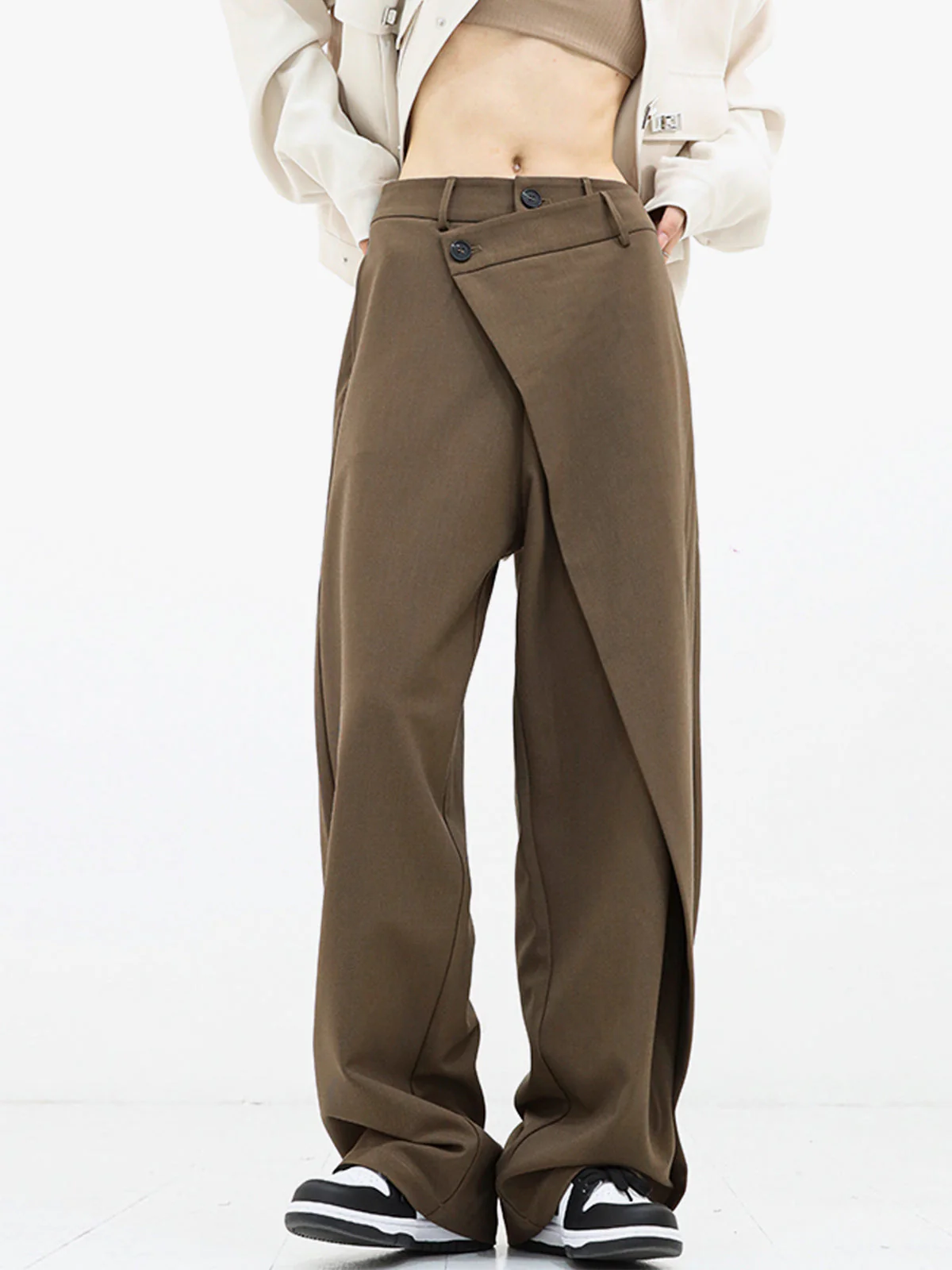 Asymmetrical Relaxed Fit Pants - Image 7