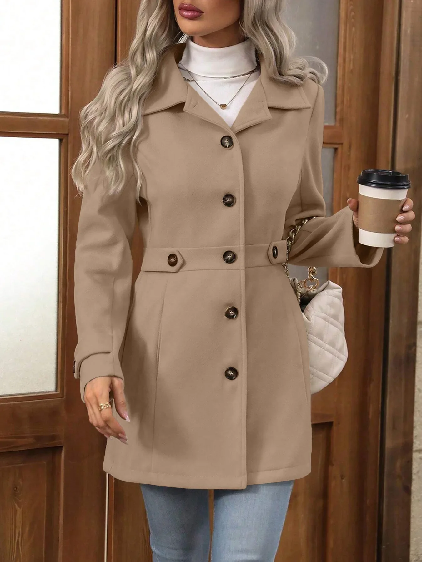Autumn Wool Coat – Elegant Slim Fit Design for Versatile Styling - Image 10