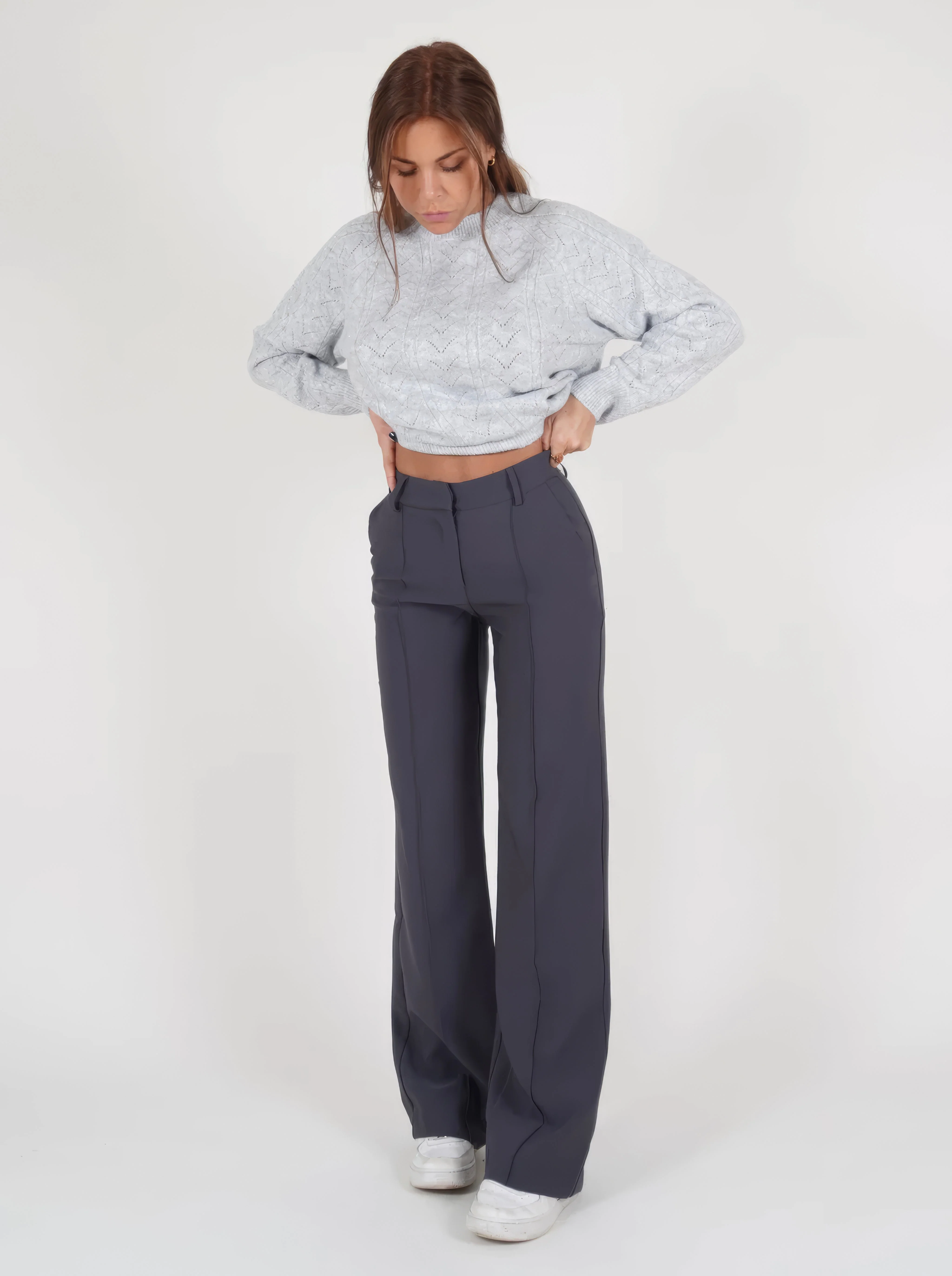 Casual Wide-leg high-waisted trousers for women - Image 2