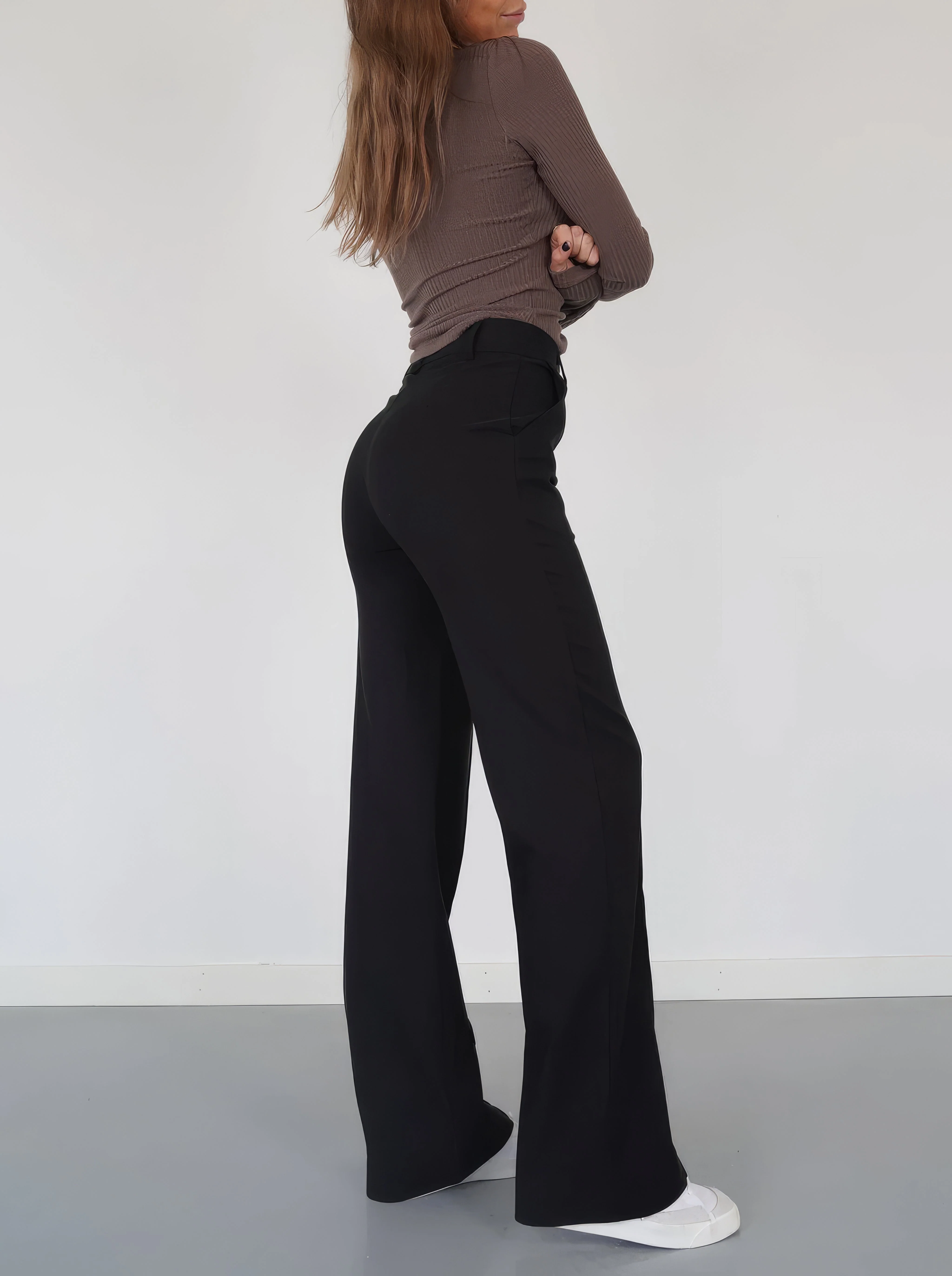 Casual Wide-leg high-waisted trousers for women - Image 3