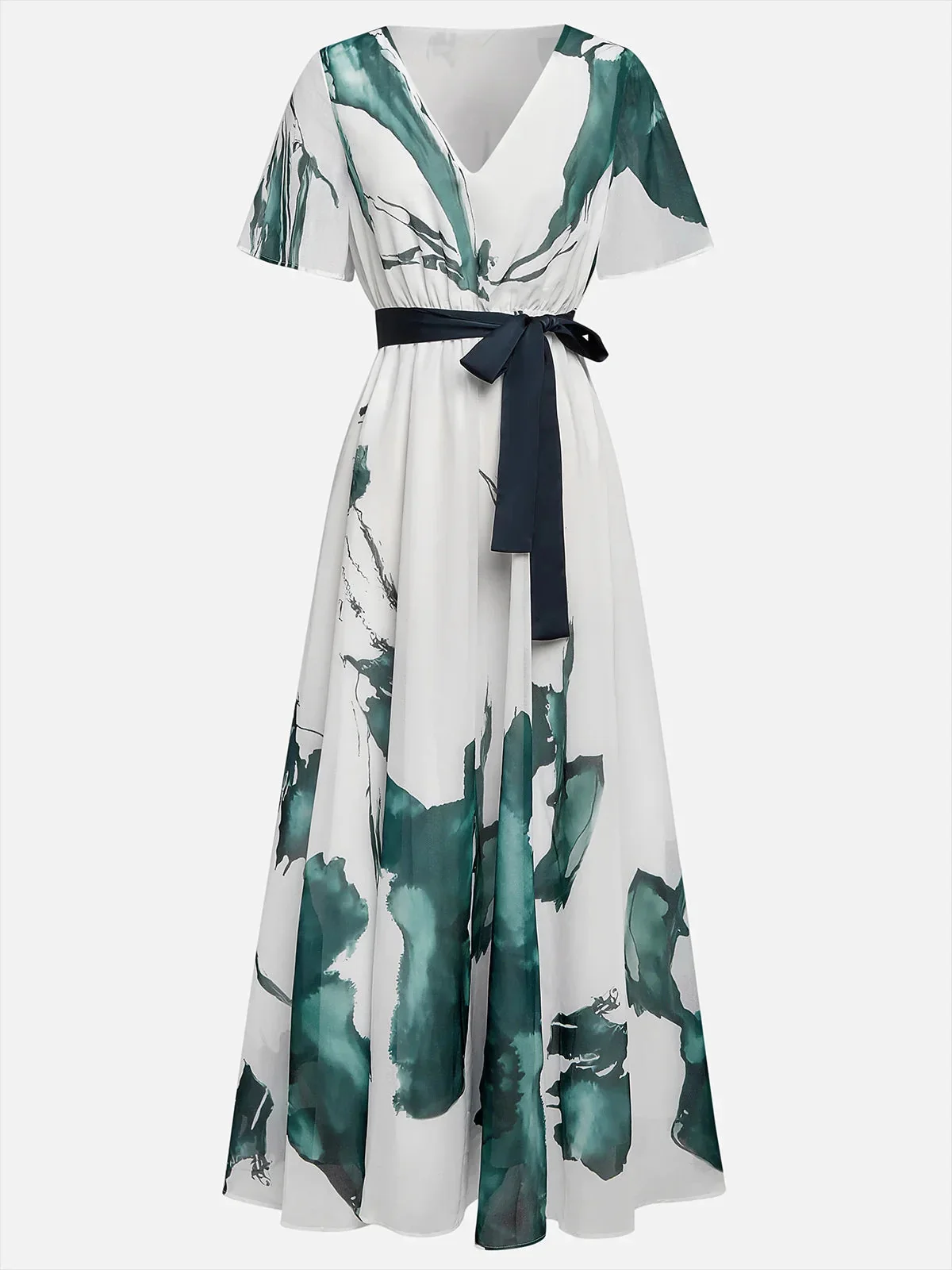 Bohemian Floral Maxi Dress – Elegant Deep V Neck Summer Wedding Guest Outfit - Image 7