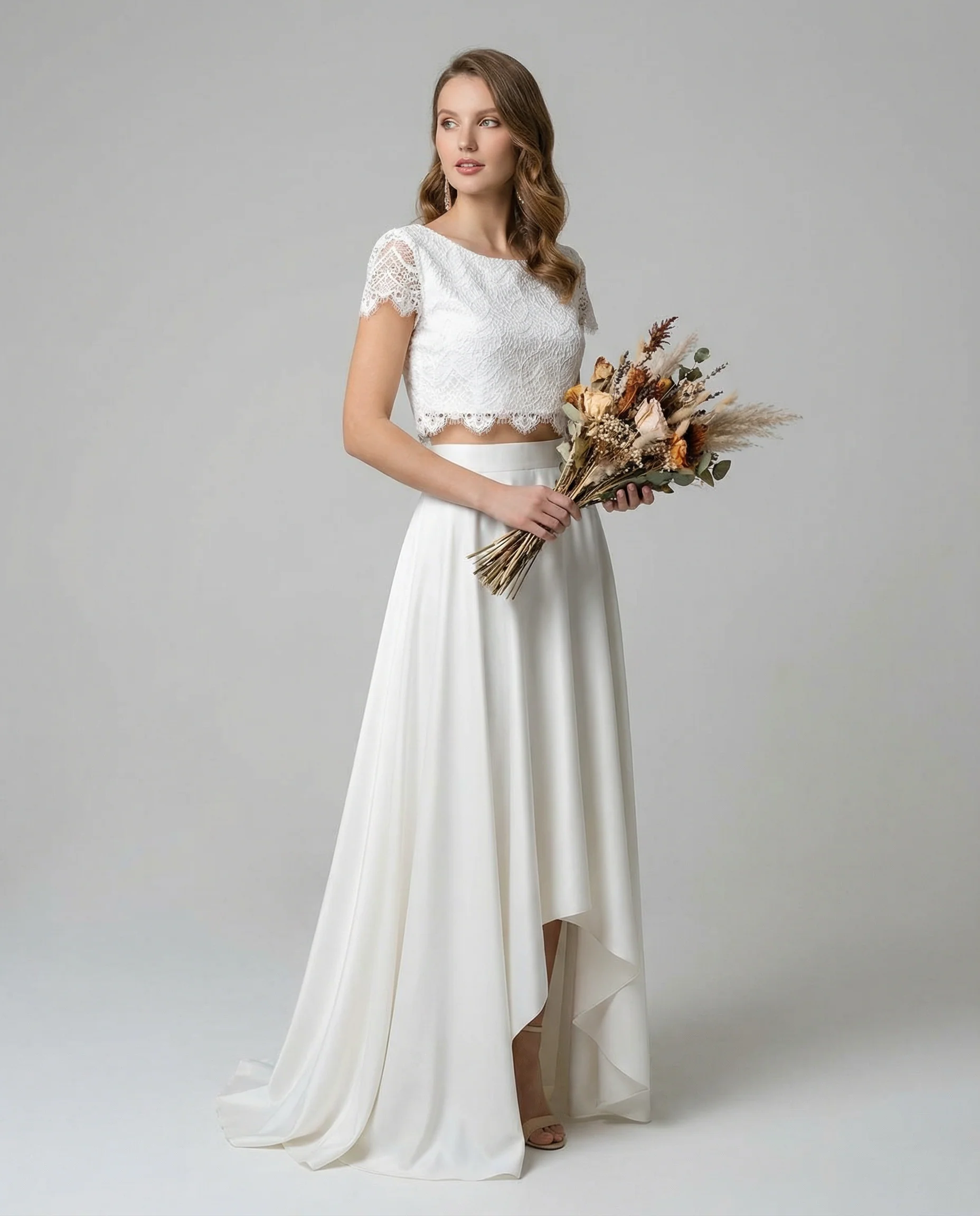 Bohemian Lace Dress – High-Low Design for Outdoor Celebrations