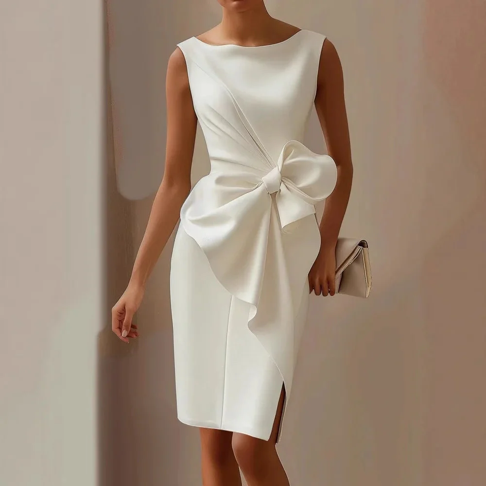 Bow Dress – Elegant Sleeveless Evening Party Dress for Women