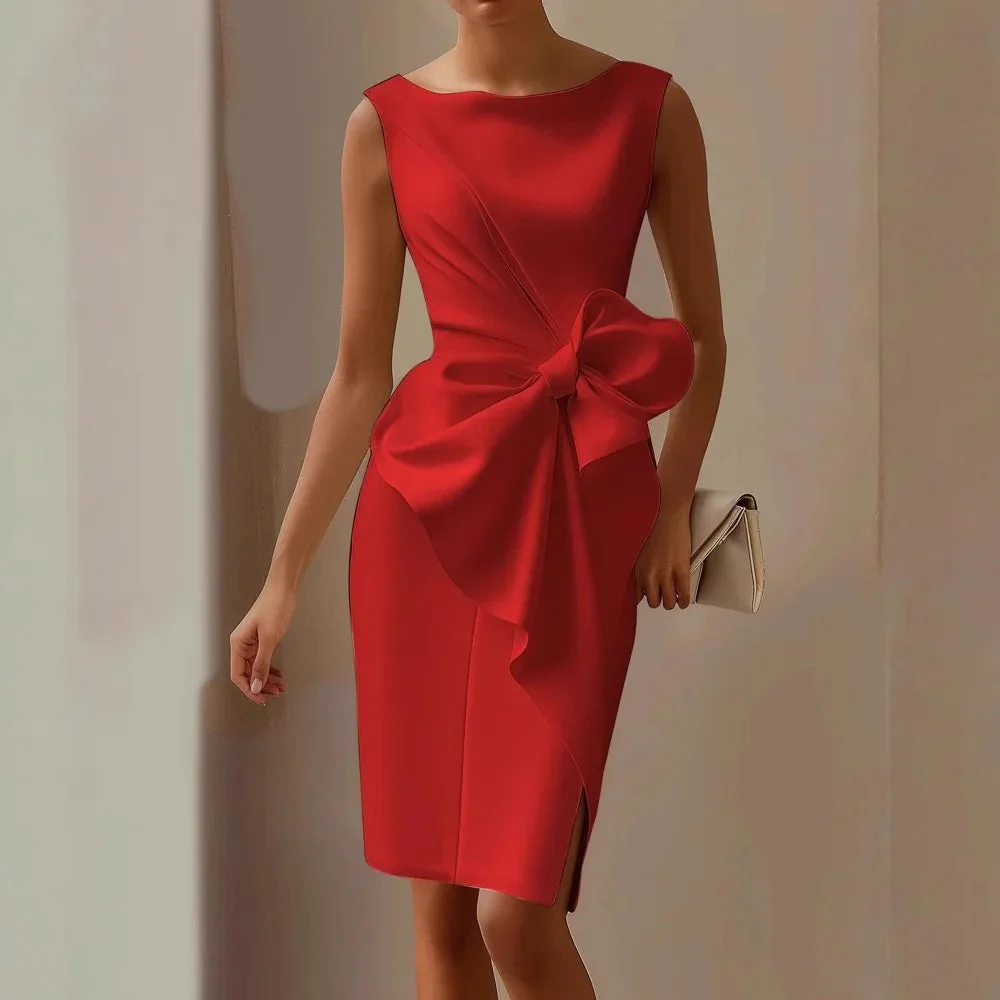 Bow Dress – Elegant Sleeveless Evening Party Dress for Women - Image 4
