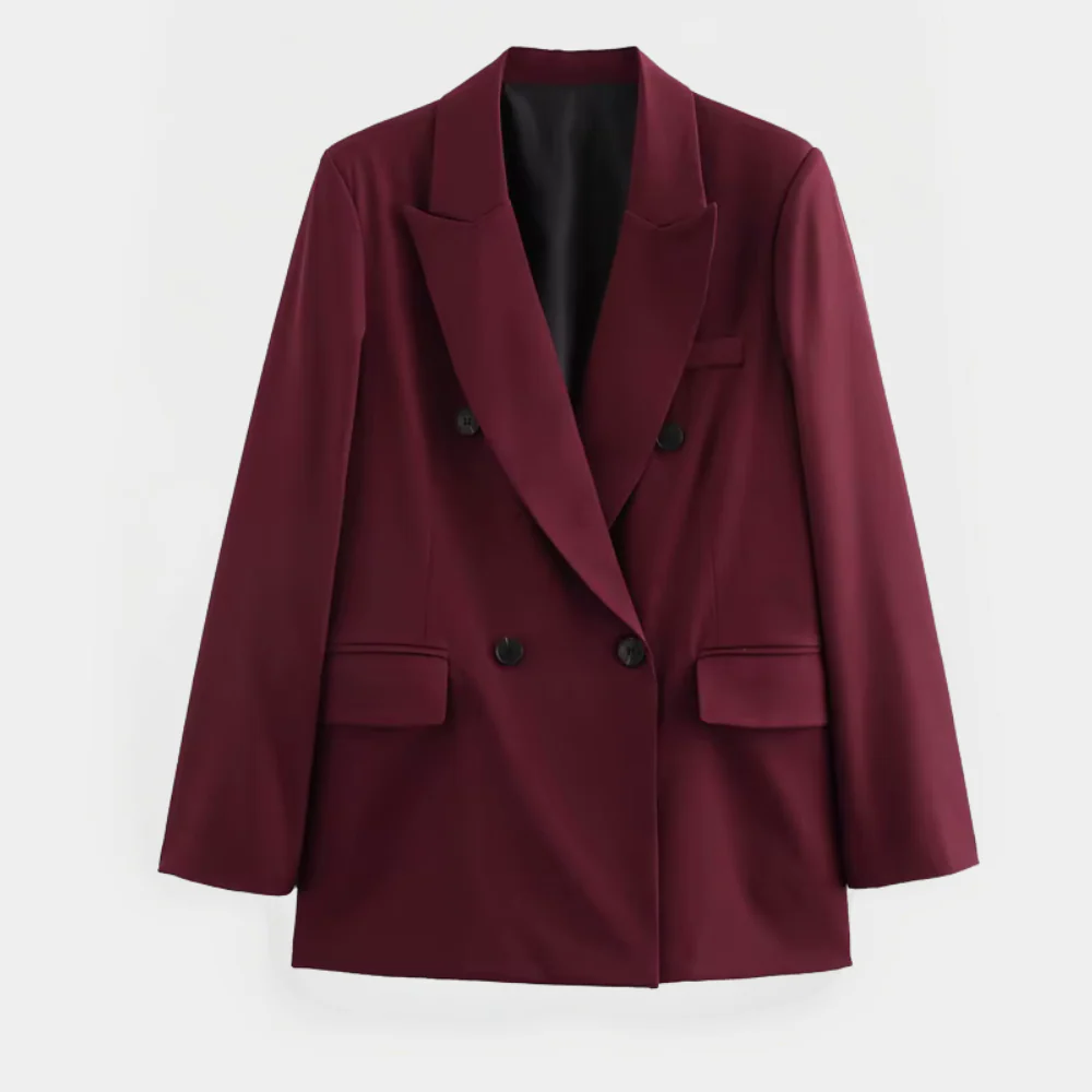 Burgundy Blazer – Tailored Oxblood Single-Button Jacket - Image 5