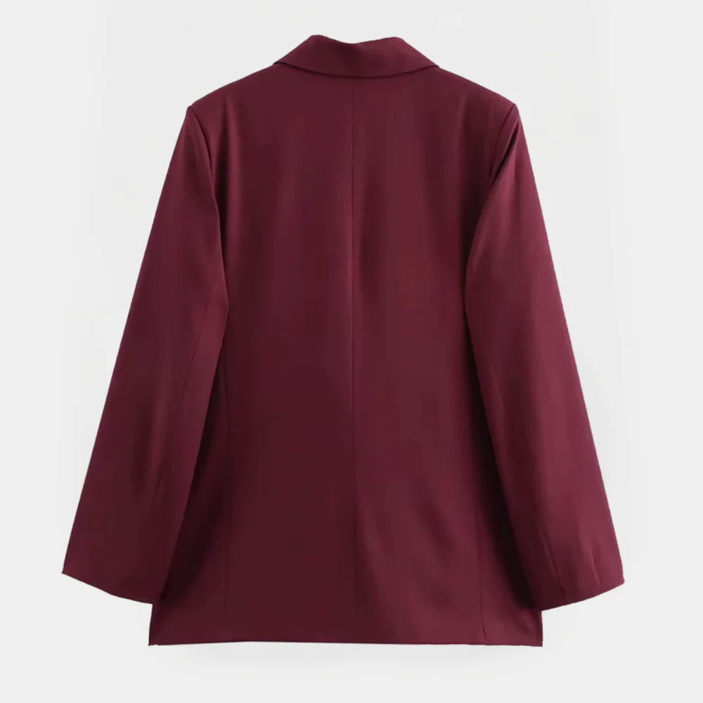 Burgundy Blazer – Tailored Oxblood Single-Button Jacket - Image 6