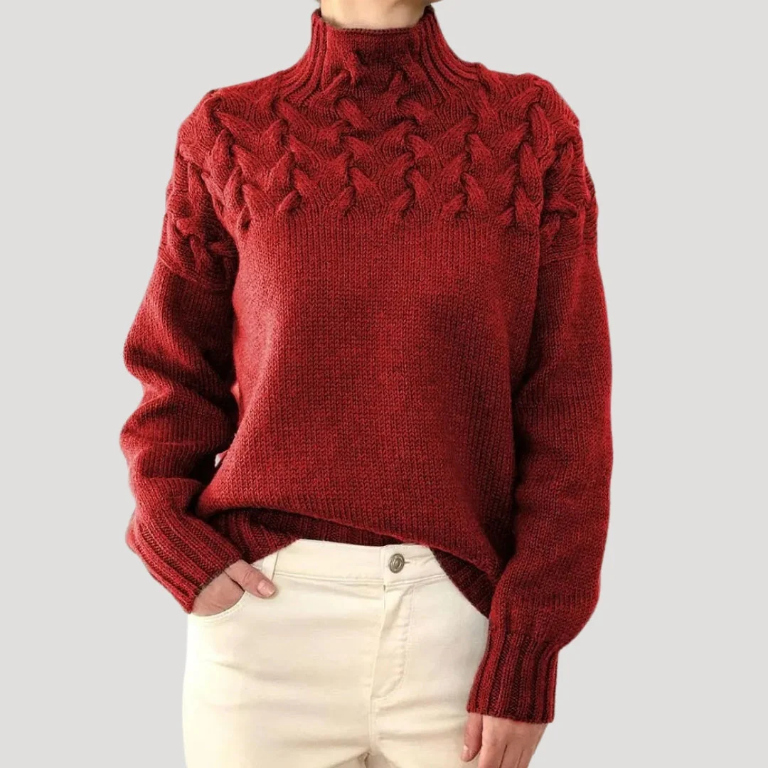 Cable Knit High Neck Sweater for Women — Spring Style - Image 10