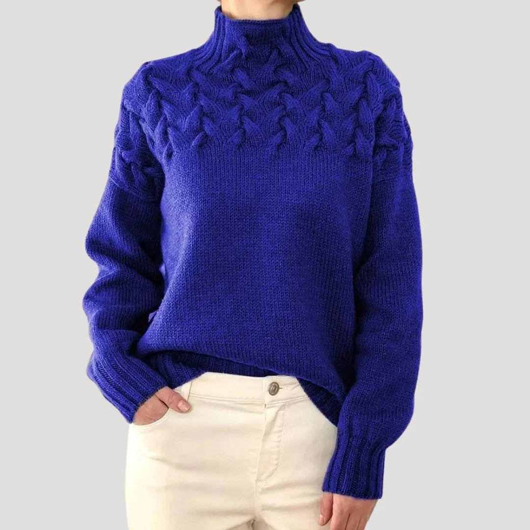 Cable Knit High Neck Sweater for Women — Spring Style - Image 2