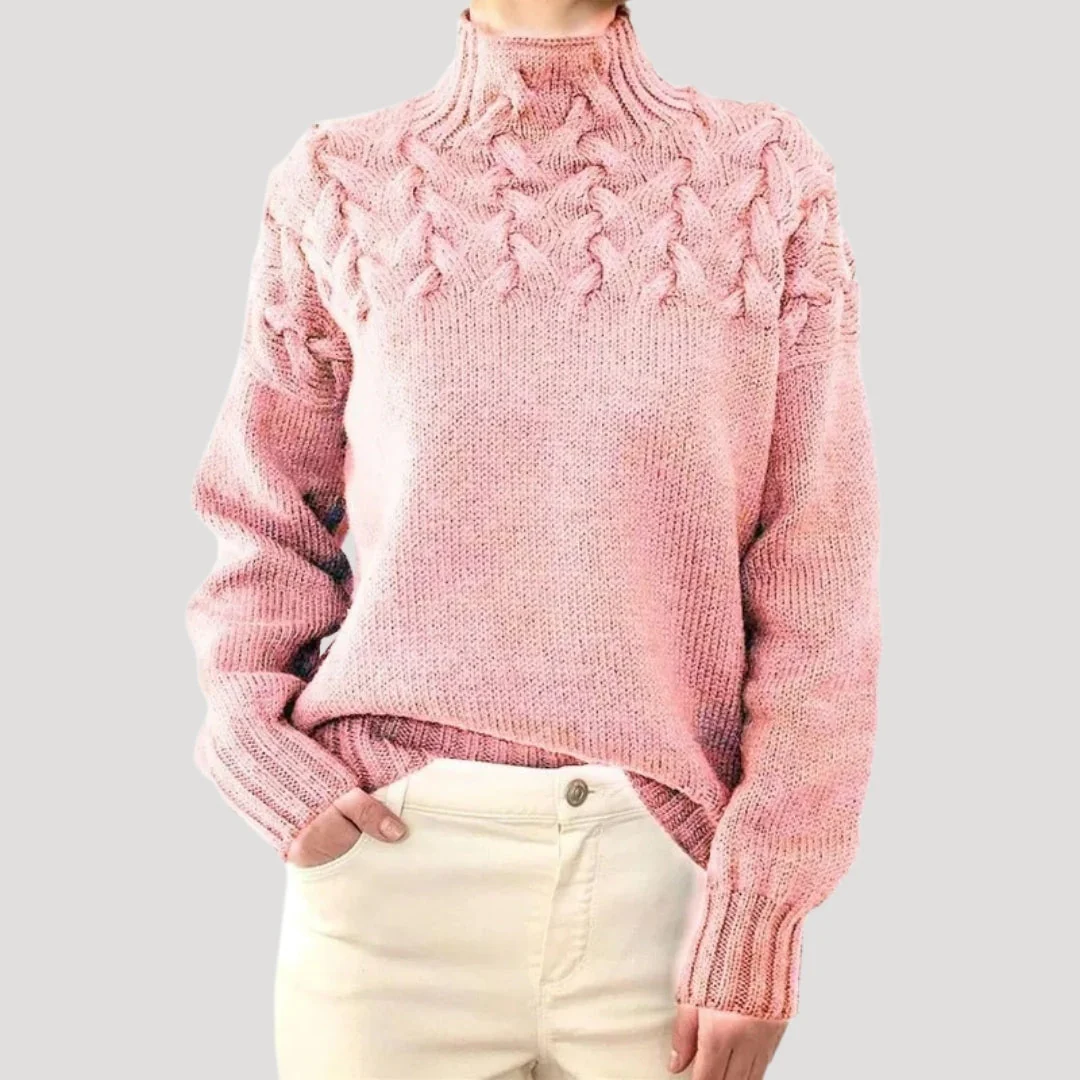 Cable Knit High Neck Sweater for Women — Spring Style - Image 3