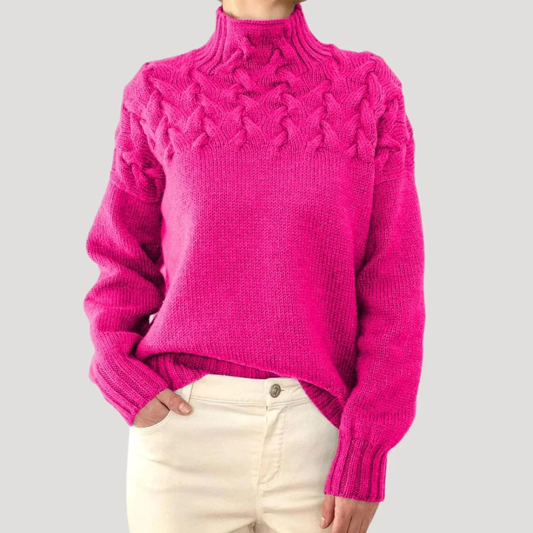 Cable Knit High Neck Sweater for Women — Spring Style - Image 4