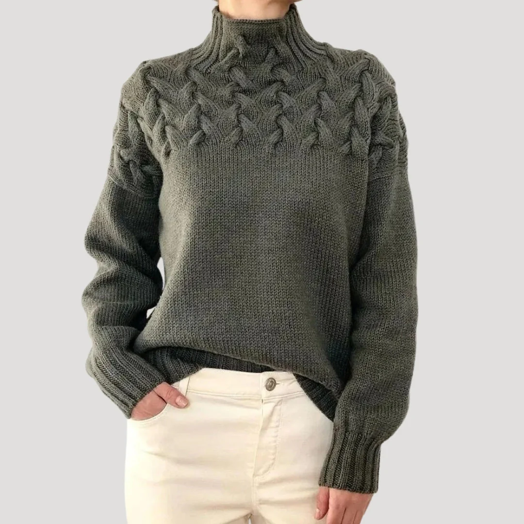 Cable Knit High Neck Sweater for Women — Spring Style - Image 7