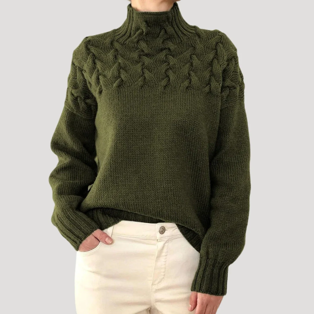 Cable Knit High Neck Sweater for Women — Spring Style - Image 9