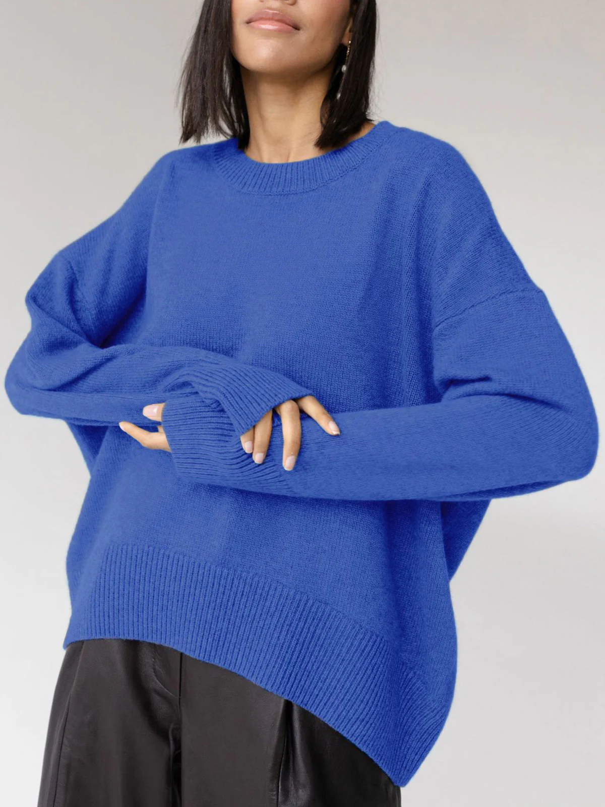 Oversized Crewneck Knit Sweater - Image 12