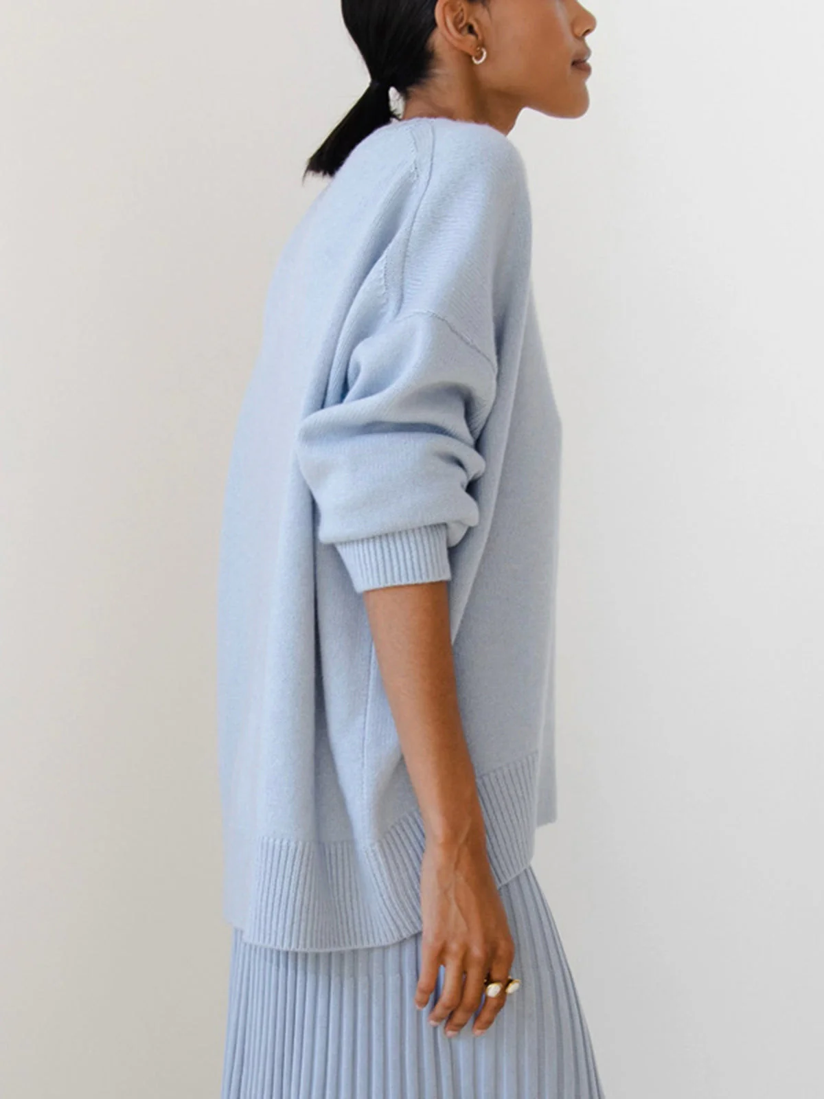 Oversized Crewneck Knit Sweater - Image 5