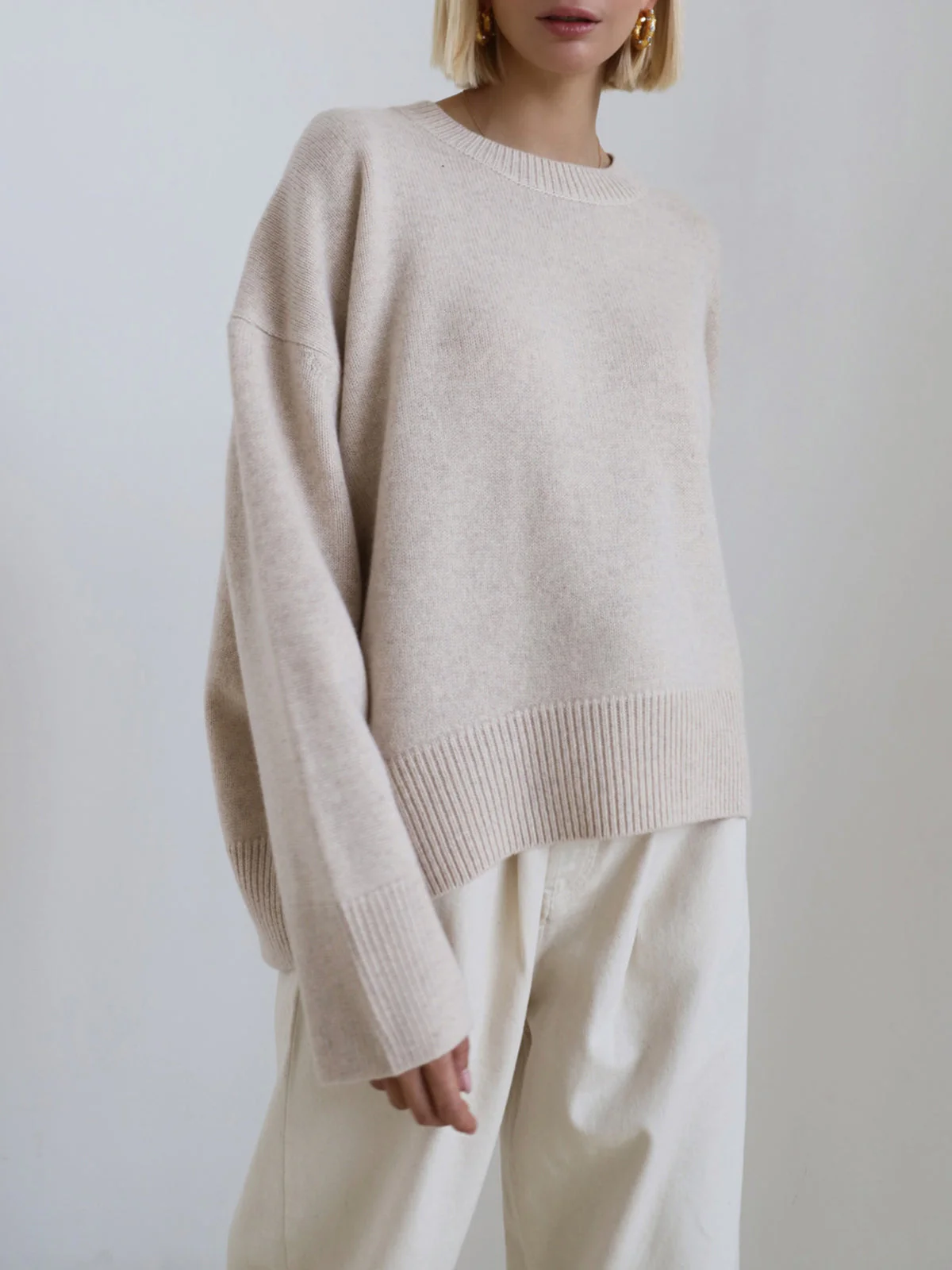 Oversized Crewneck Knit Sweater - Image 8