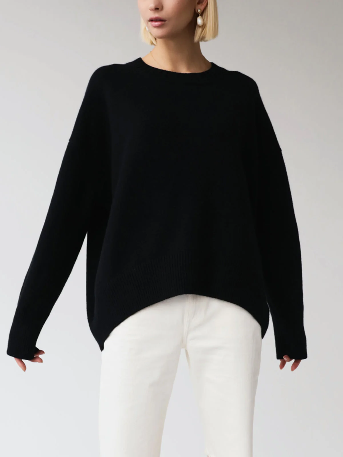 Oversized Crewneck Knit Sweater - Image 9