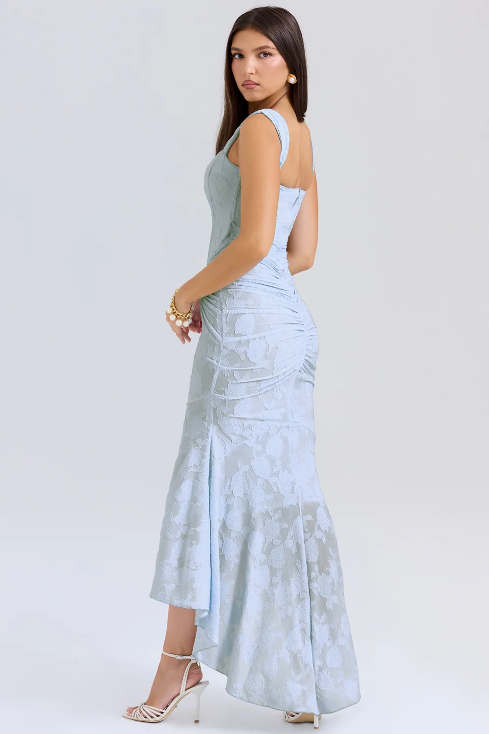 Lace Corset Wedding Guest Maxi Dress - Image 3