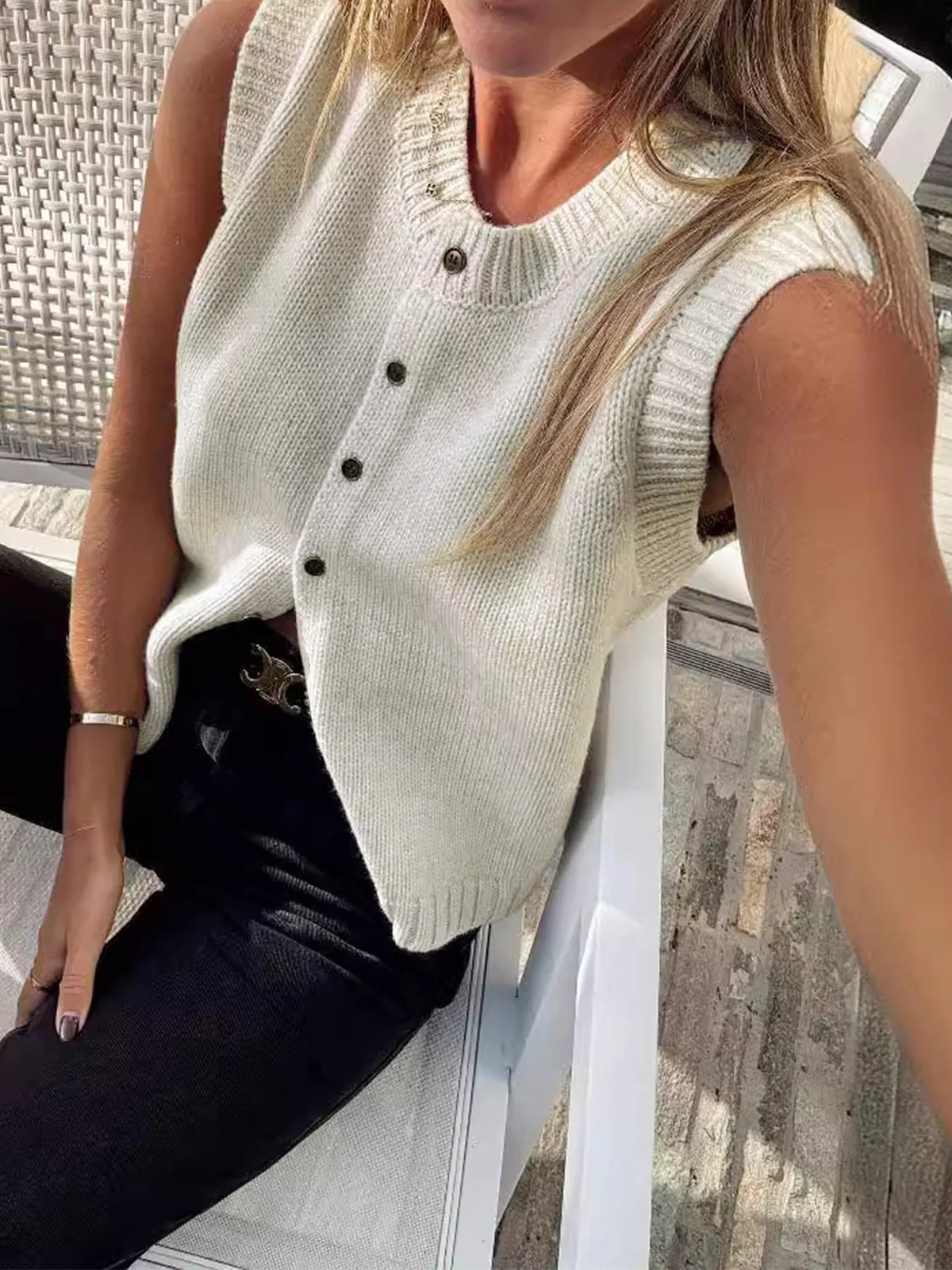 Button Up Sweater Vest - Image 2