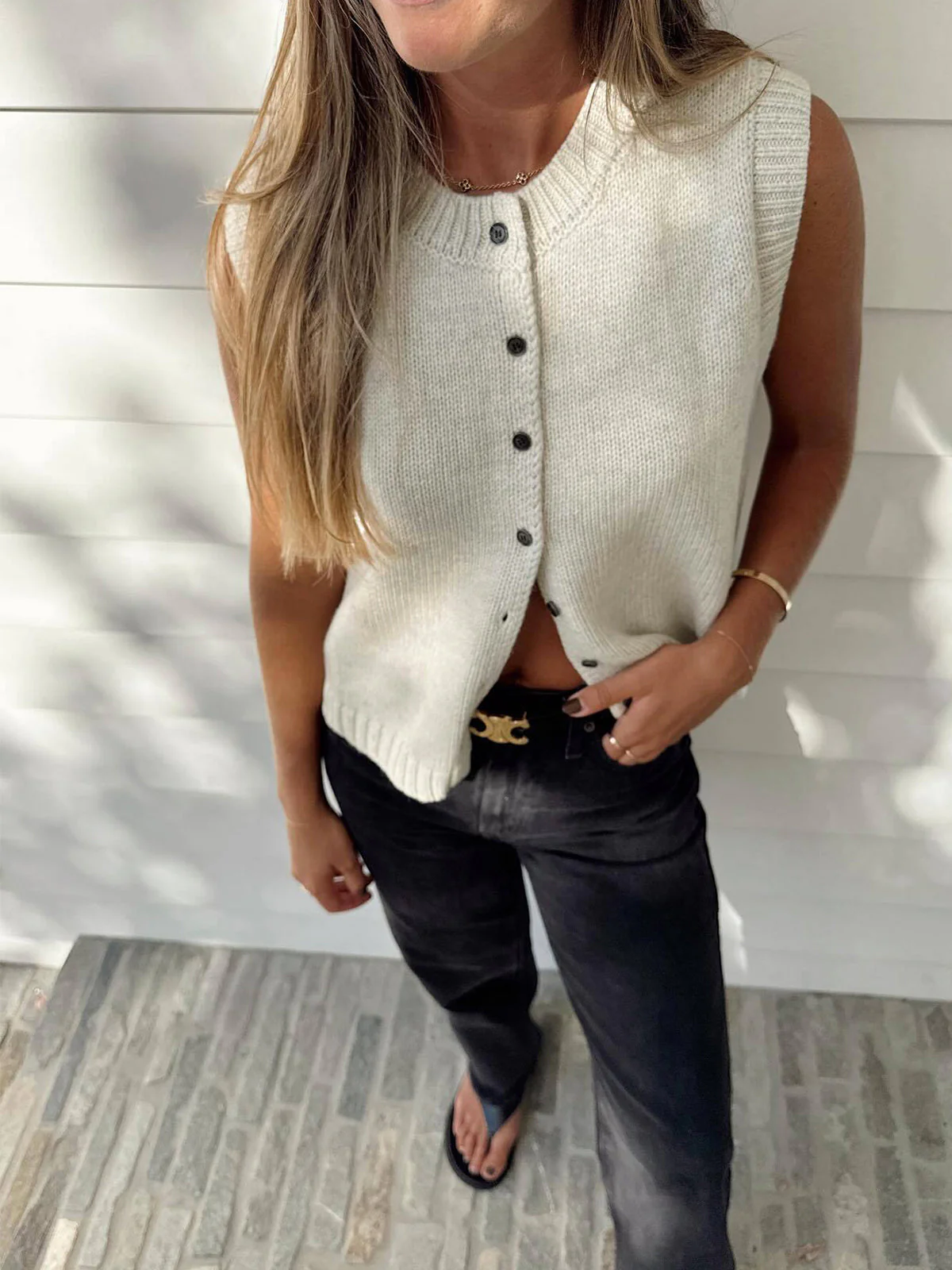 Button Up Sweater Vest - Image 3