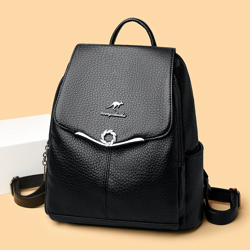PU Leather Casual Travel Backpack