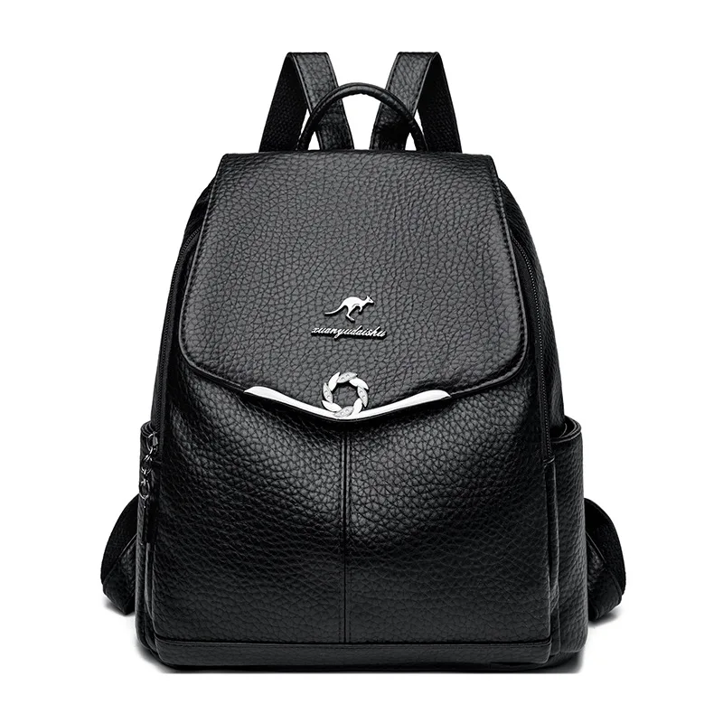 PU Leather Casual Travel Backpack - Image 4