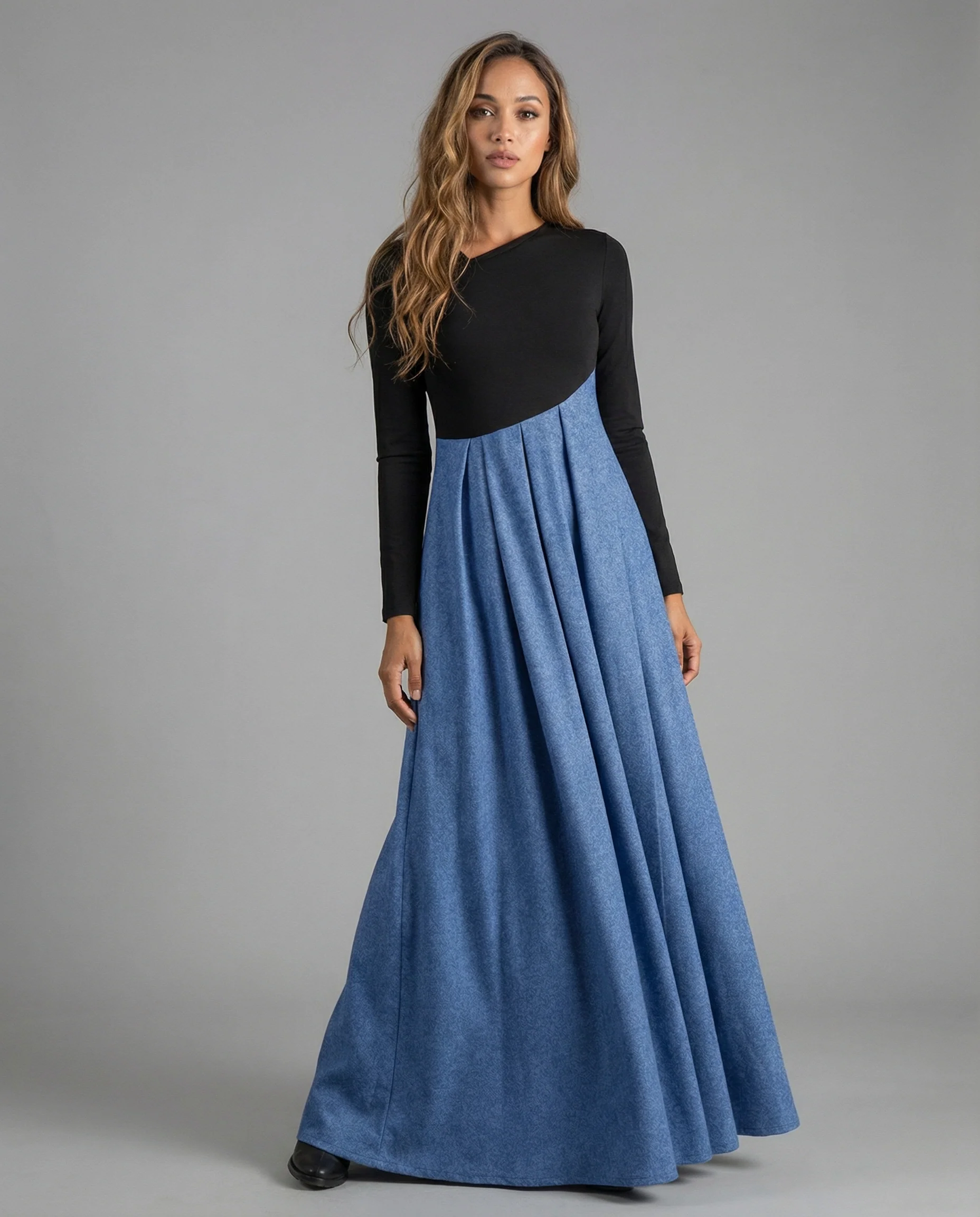Chic A-Line Dress – Irregular Patchwork Design for Stylish Spring Outings - Image 4