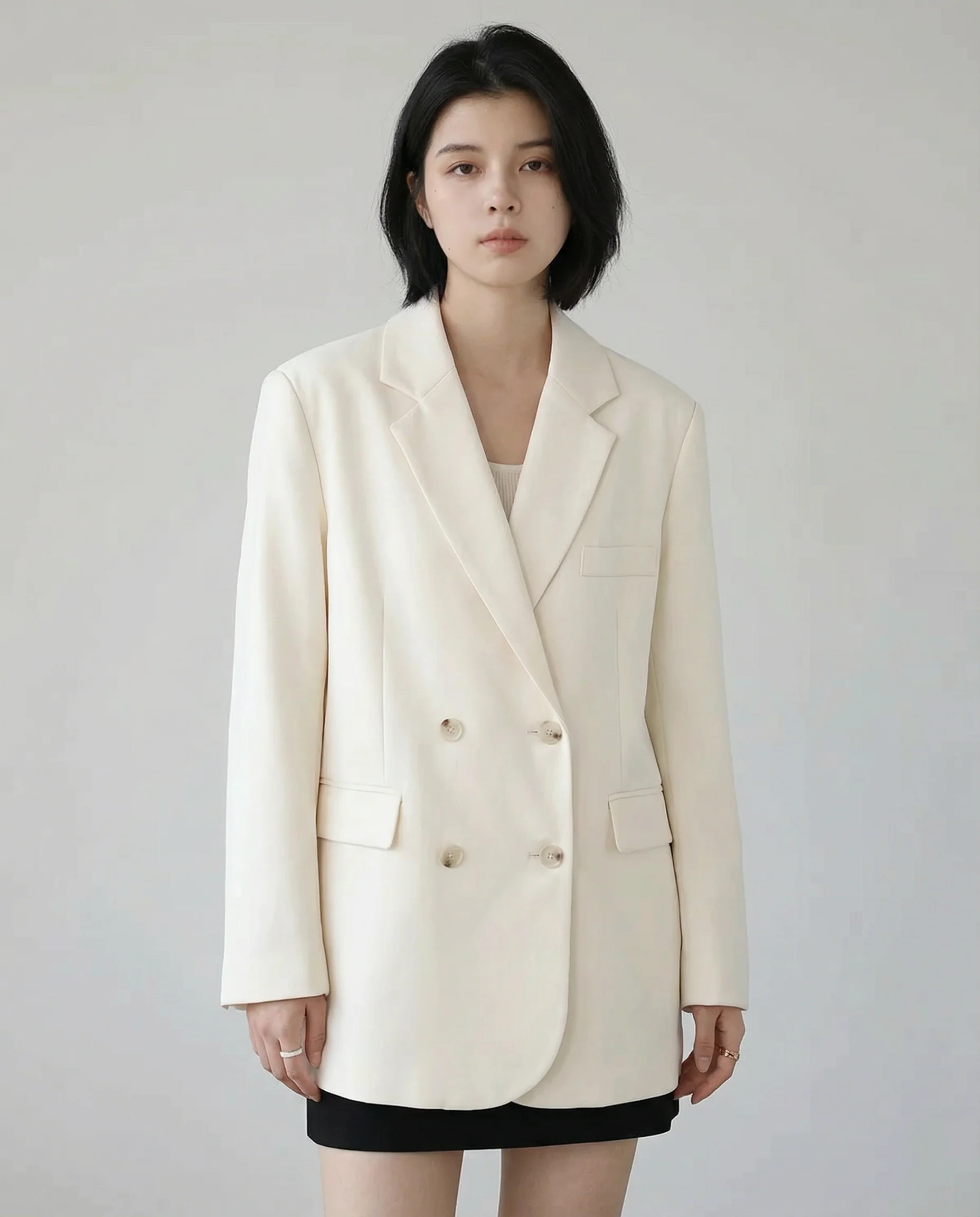 Chic Blazer – Elegant Solid Long Sleeve Office Coat - Image 2