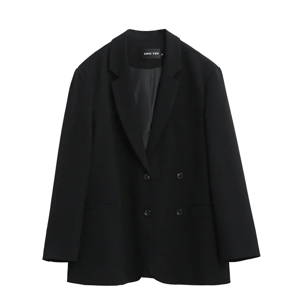 Chic Blazer – Elegant Solid Long Sleeve Office Coat - Image 6