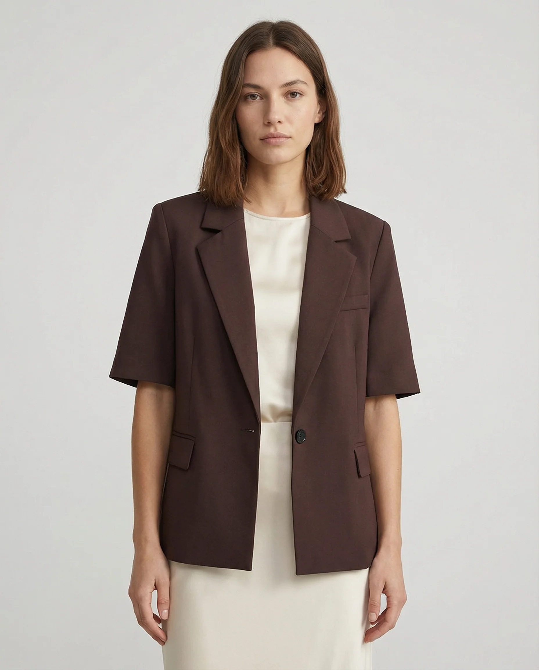 Chic Blazer – Stylish Short Sleeve Office Essential - Image 3