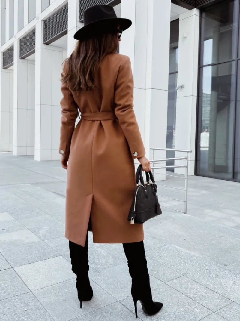 Chic Wool Coat – Belted Wrap Design for Effortless Winter Style