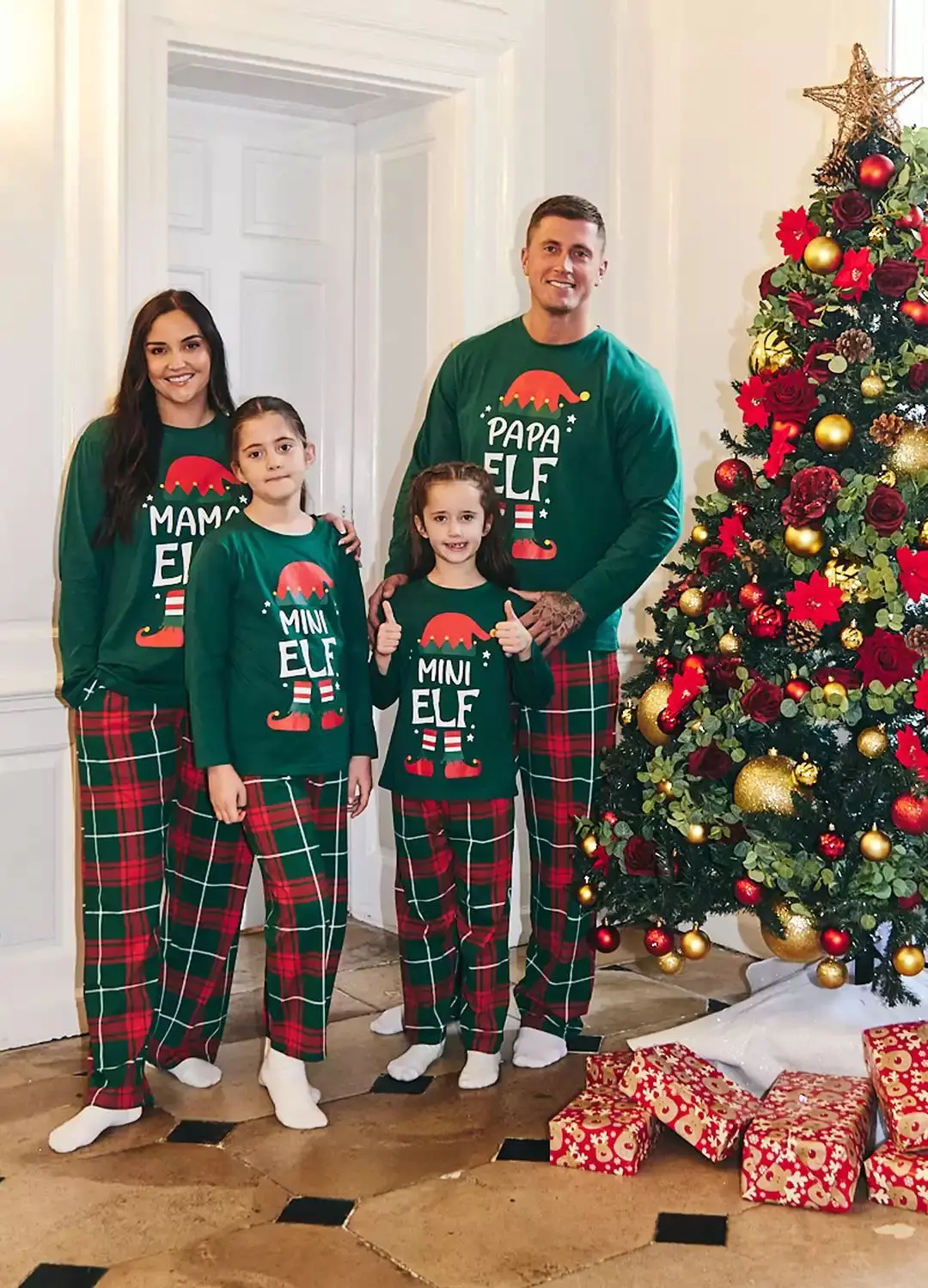 Matching Elf Family Christmas Pajamas Set - Image 4