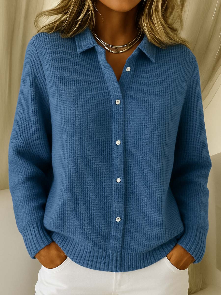 Classic Button-Down Knit Cardigan with Soft Knit - Image 5