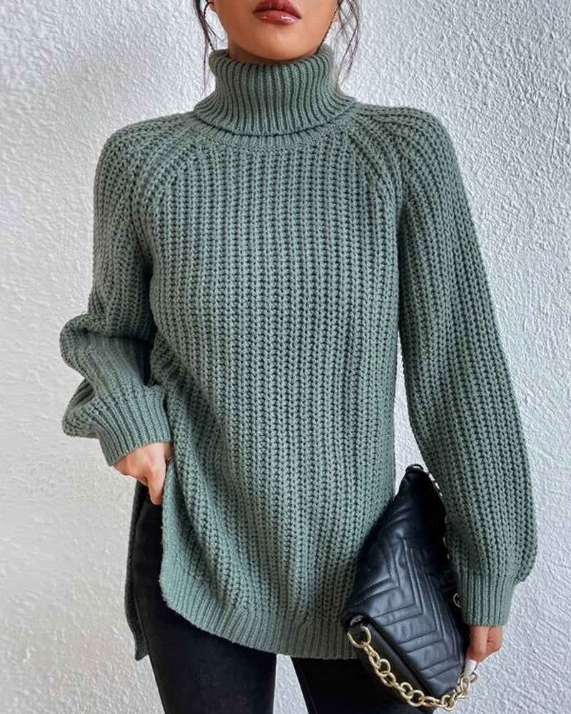 Classic Ribbed Turtleneck Knit Sweater for Women - Image 10