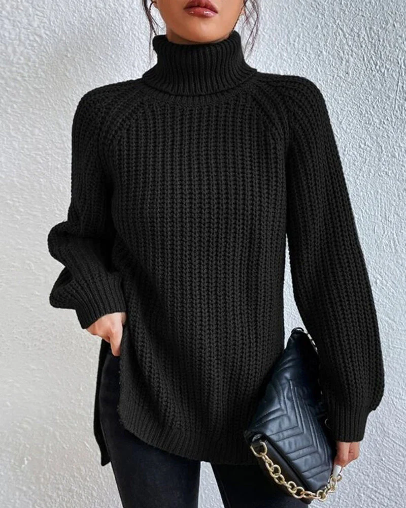 Classic Ribbed Turtleneck Knit Sweater for Women - Image 4
