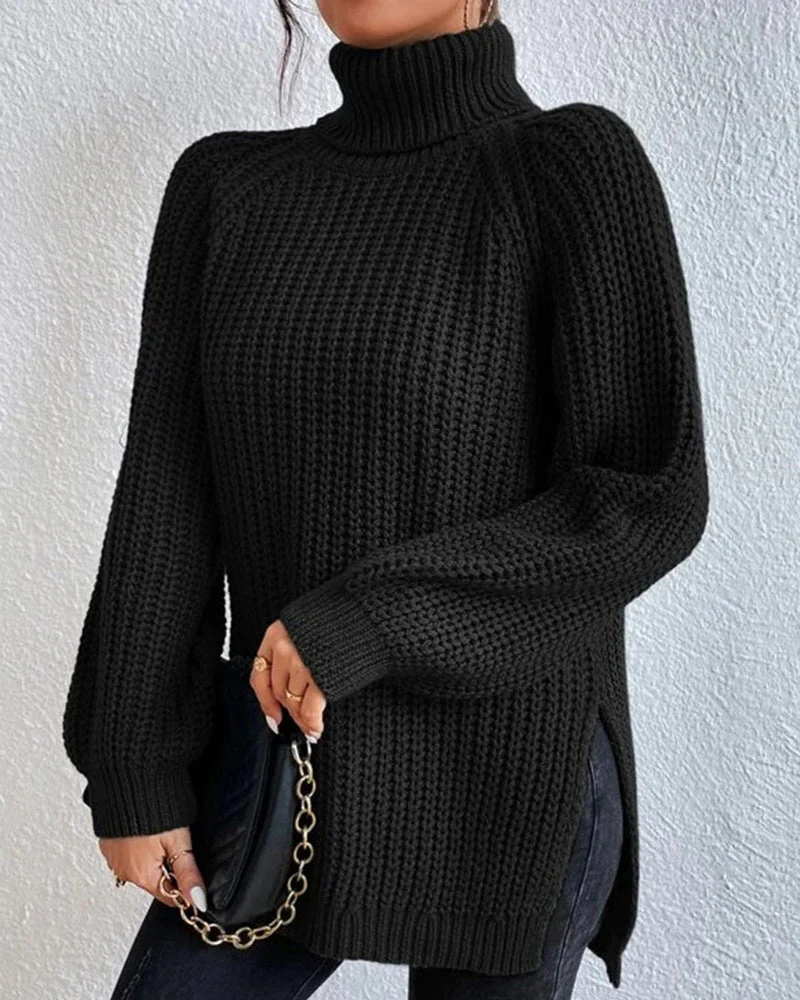 Classic Ribbed Turtleneck Knit Sweater for Women - Image 5