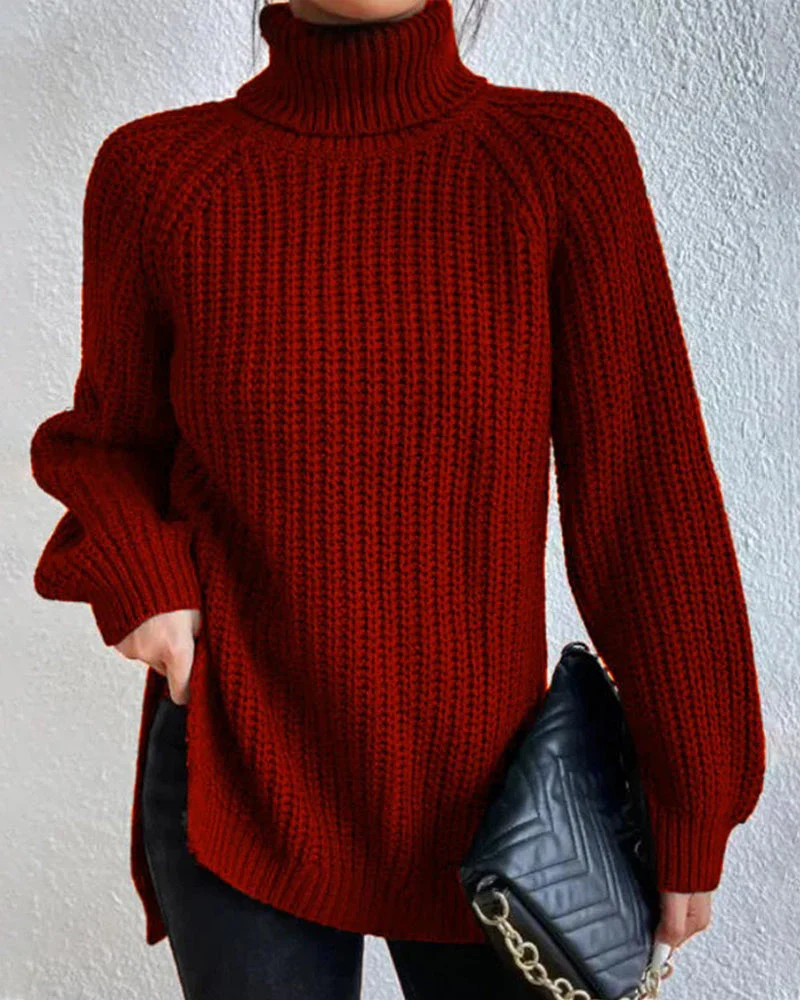 Classic Ribbed Turtleneck Knit Sweater for Women - Image 7