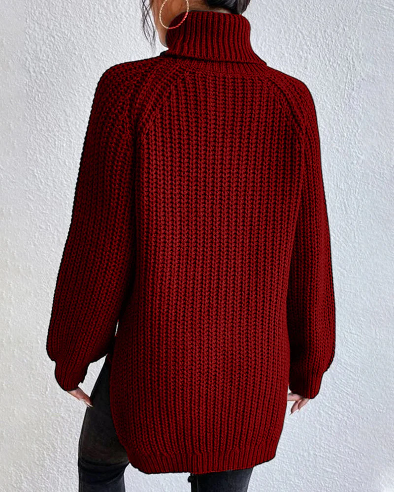 Classic Ribbed Turtleneck Knit Sweater for Women - Image 8