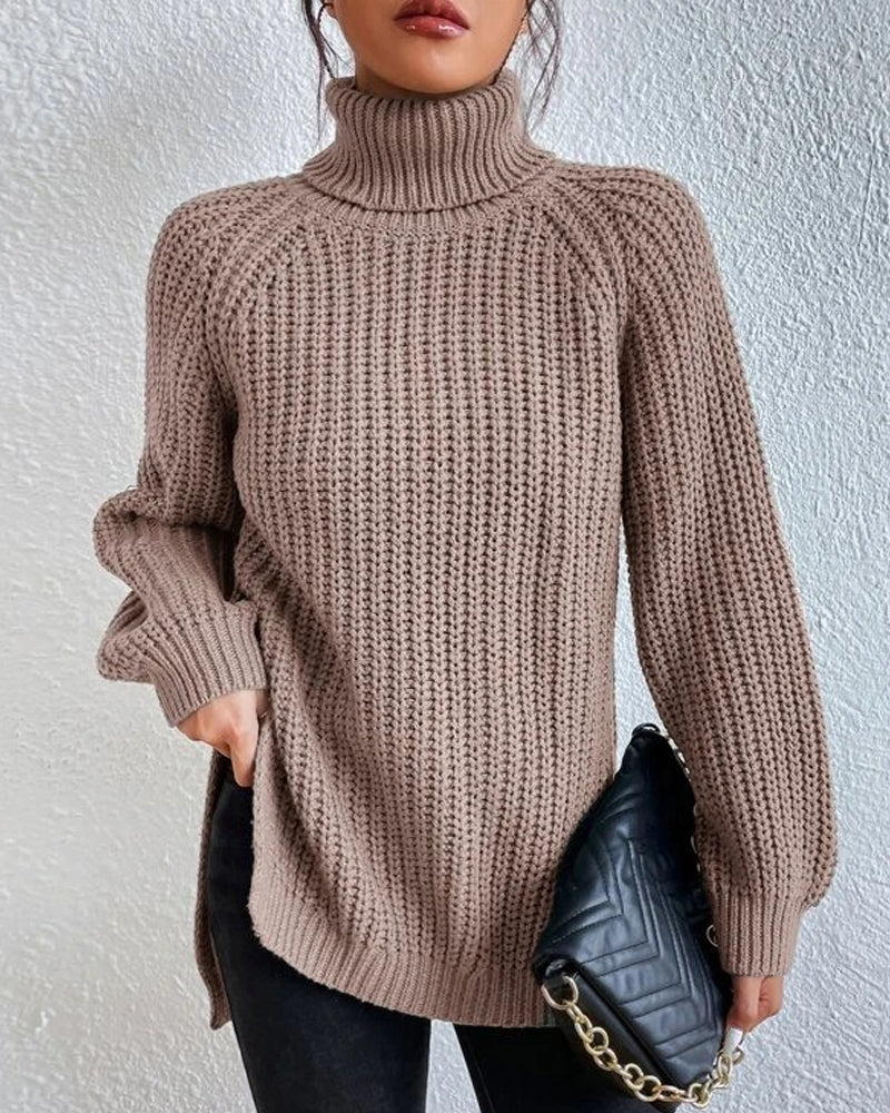 Classic Ribbed Turtleneck Knit Sweater for Women - Image 9