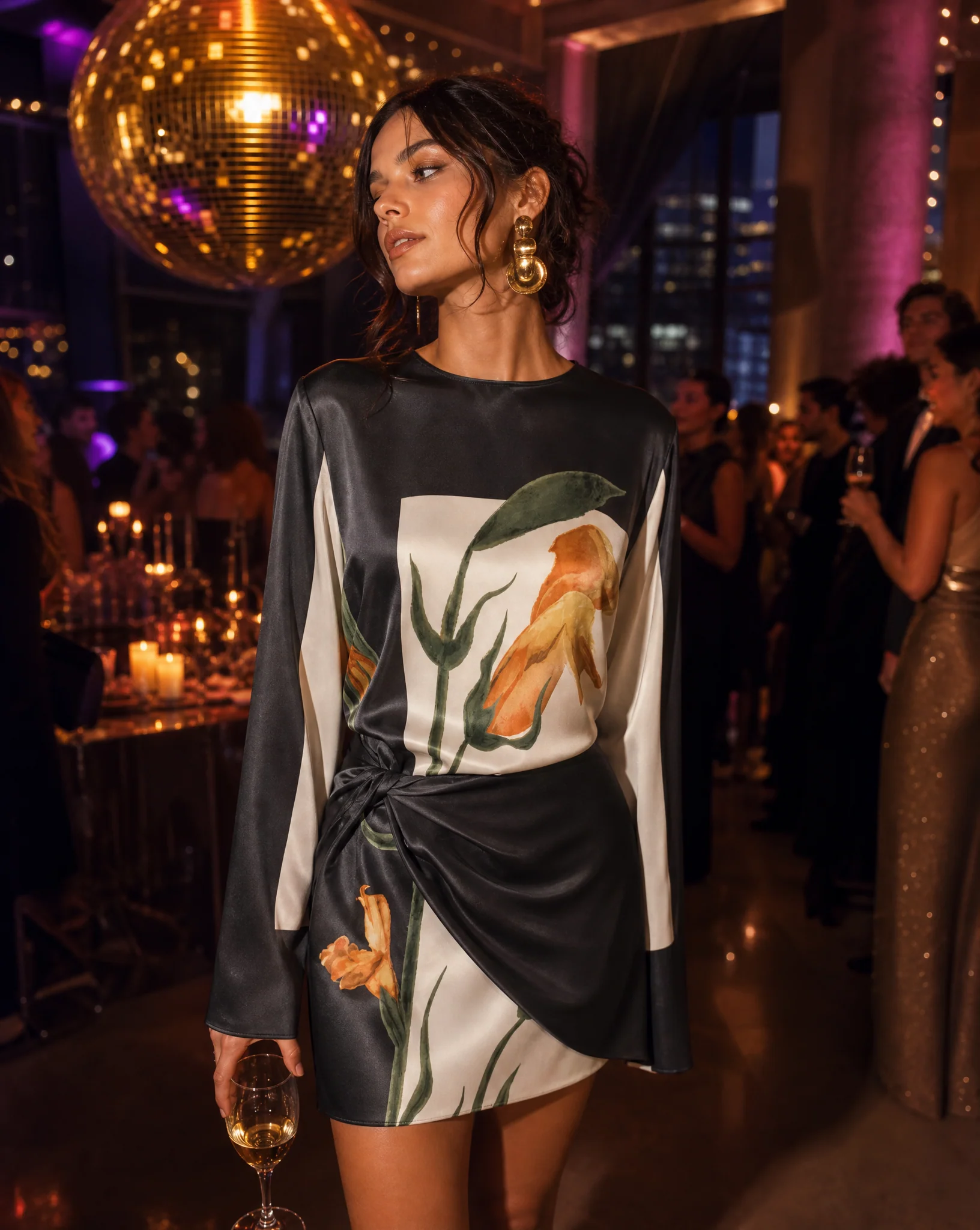 Constance Floral Twist Cocktail Mini Dress - Image 3