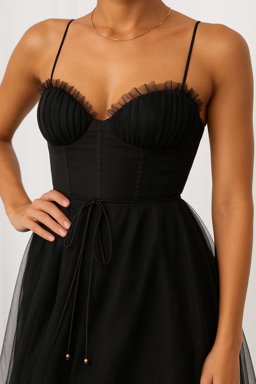 Corset Chiffon Midi Gown - Image 4