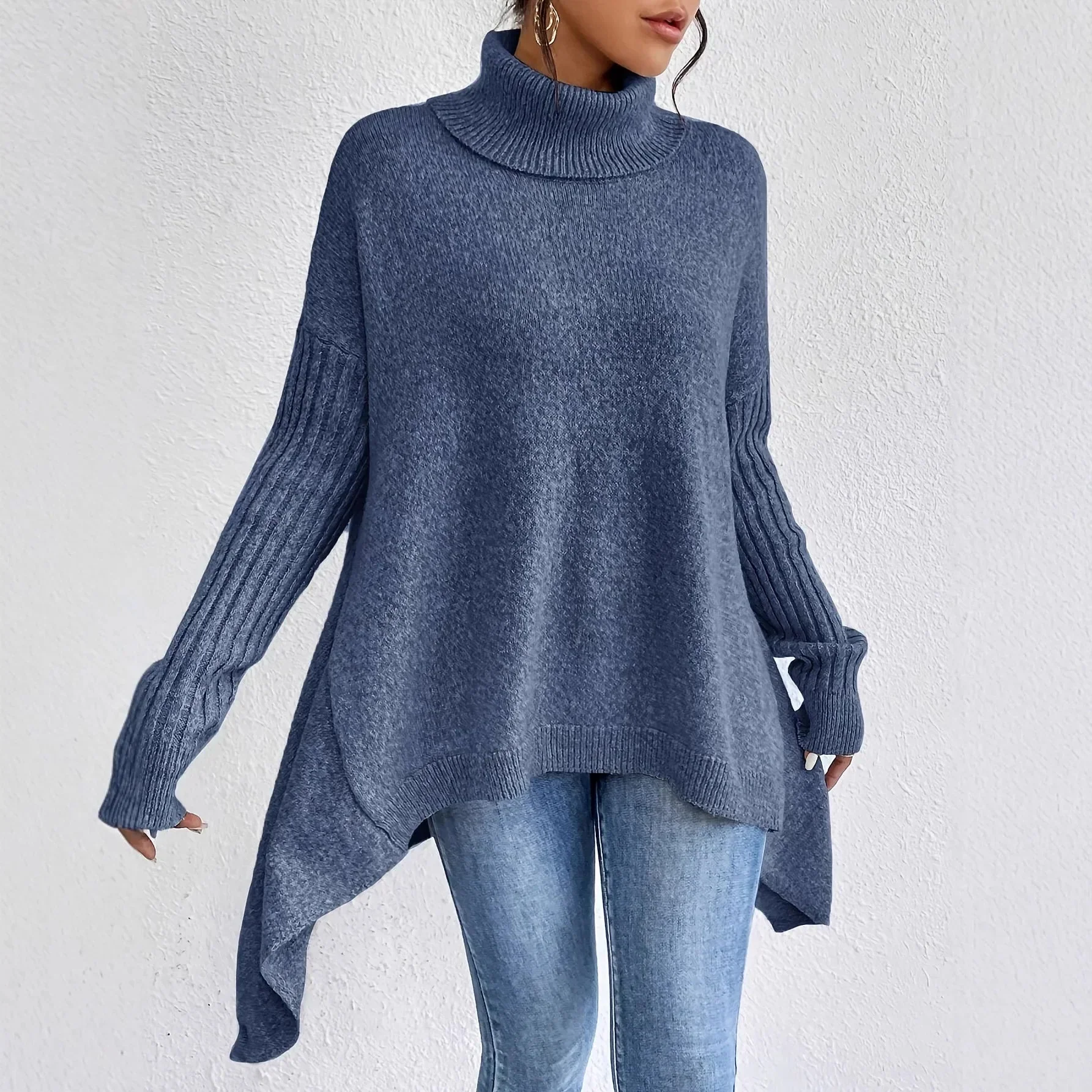 Cozy Oversized Cashmere Turtleneck Sweater for Women - Image 6