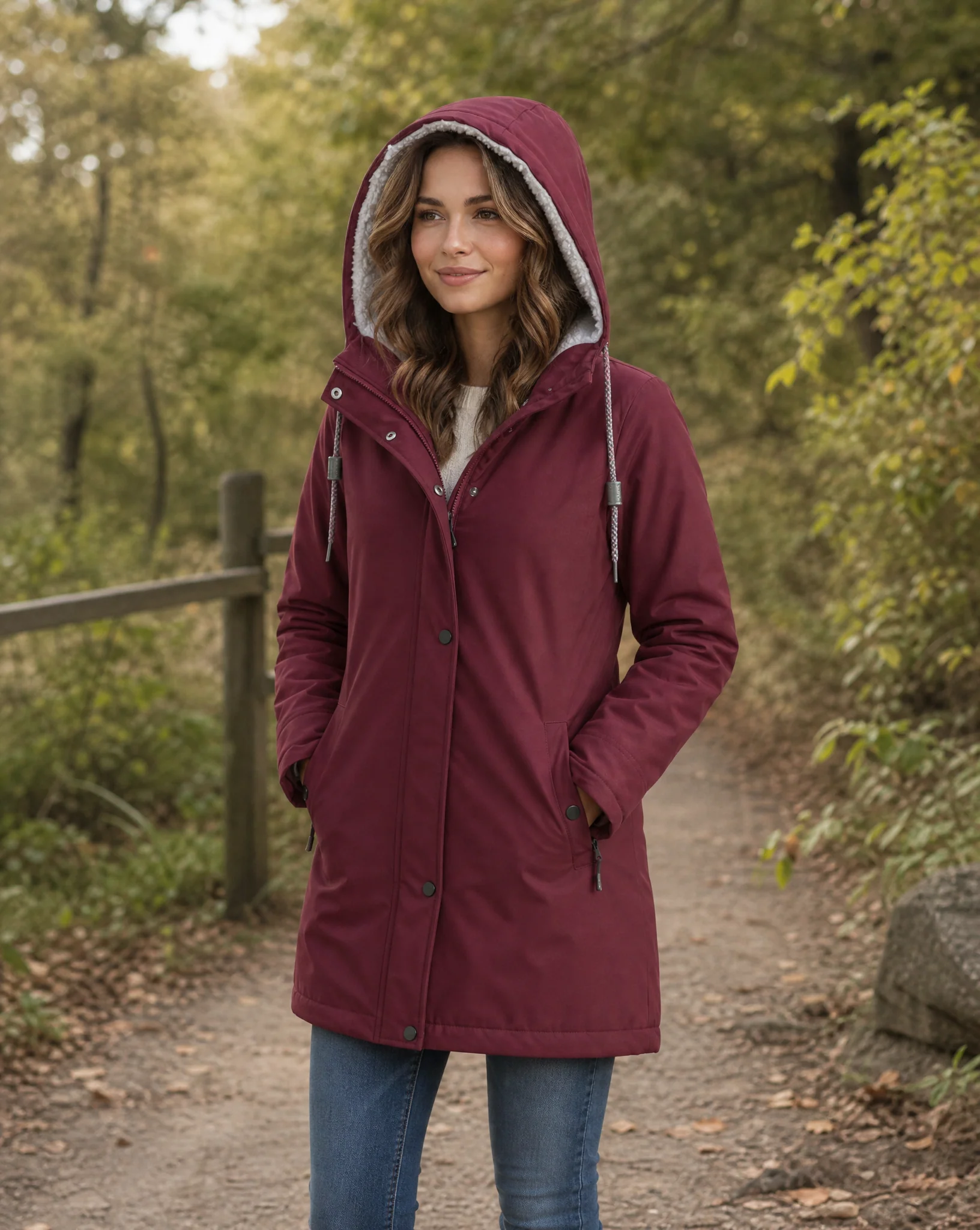 Cozy Sherpa-Lined Hooded Parka Jacket for Winter - Image 4
