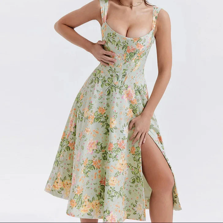 Dahlia Floral Party Midi Dress - Image 4