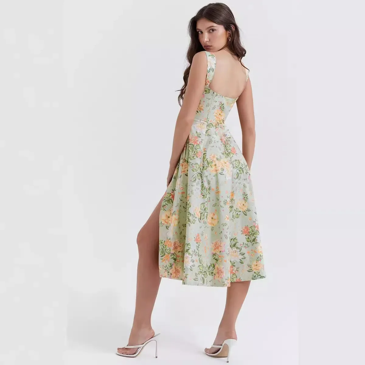 Dahlia Floral Party Midi Dress - Image 7