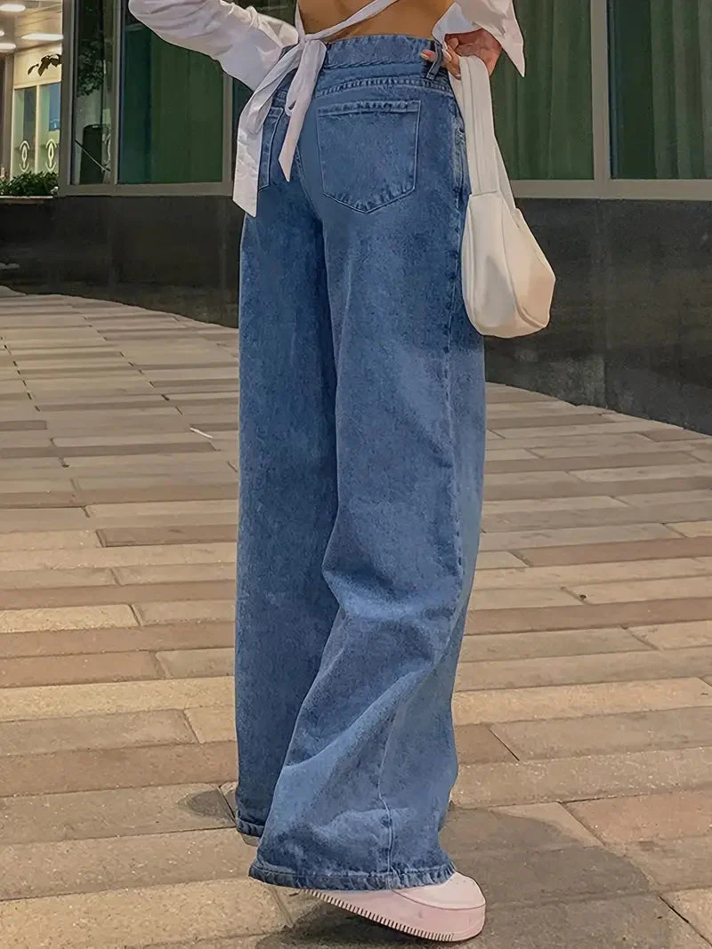 Vintage Low Waist Baggy Jeans - Image 5