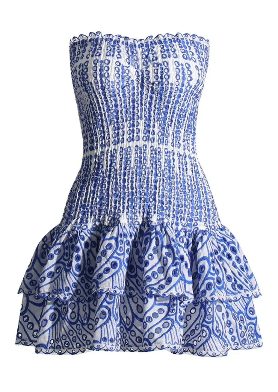 Dolce Amalfi Blue Summer Mini Dress - Image 5