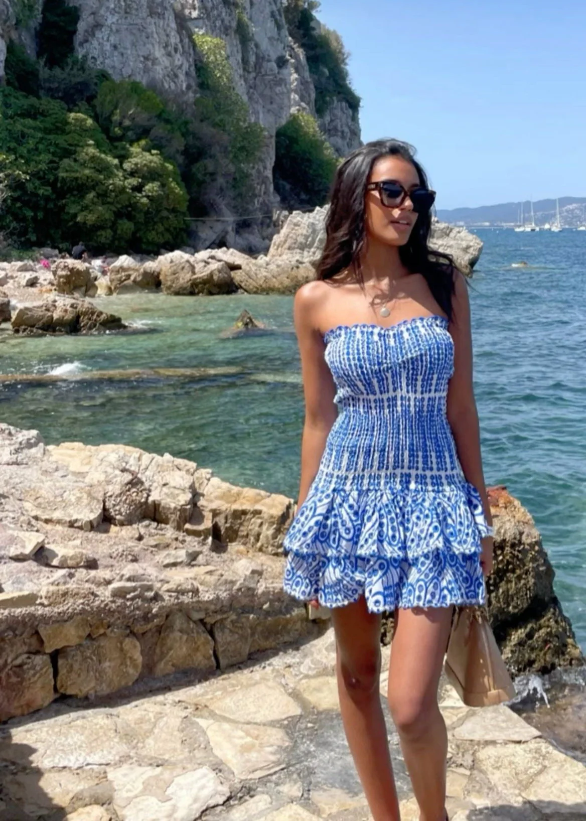 Dolce Amalfi Blue Summer Mini Dress - Image 8